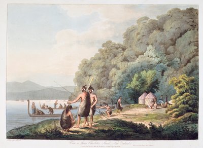 Vue de Queen Charlottes Sound, Nouvelle-Zélande, de Views in the South Seas, 1809 - James Webber